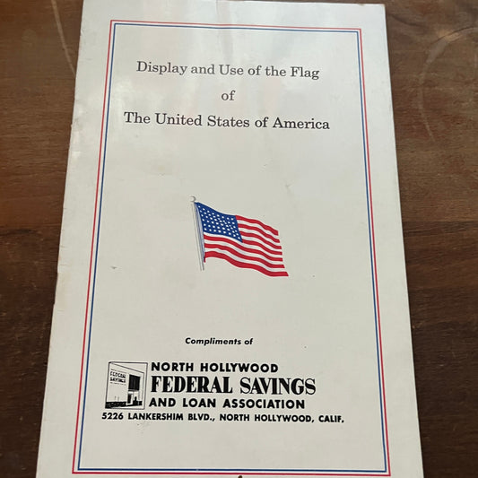 c1950 Display and Use of the Flag of the United States USA Booklet TH2-TB6