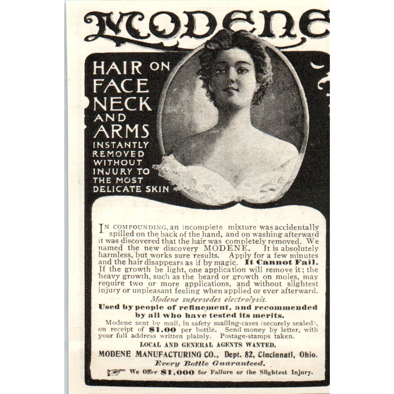 Edwin F. Merrill's Foot Powder Woodstock VT c1905 Original Advertisement AE7-A2