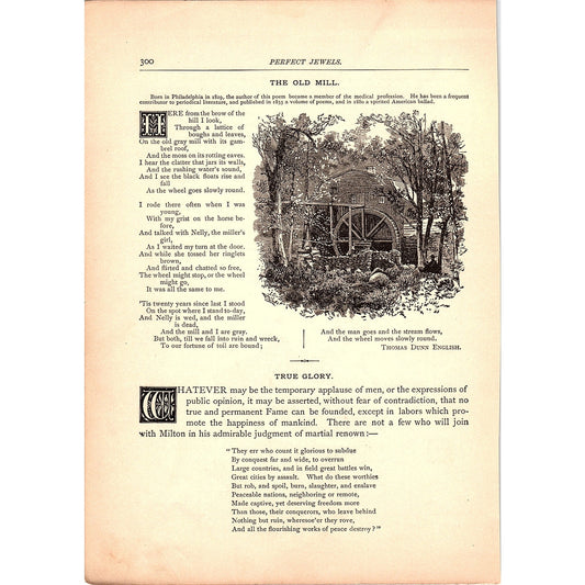 The Old Mill - Thomas Dunn English, God's-Acre Longfellow 1884 Poem TA5-CJ-5