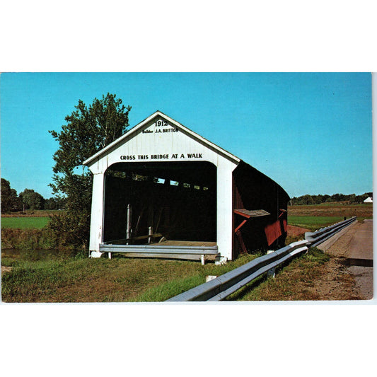 Thorpe Ford Bridge Big Raccoon Creek Parke County IN Covered Bridge Postcard PC8