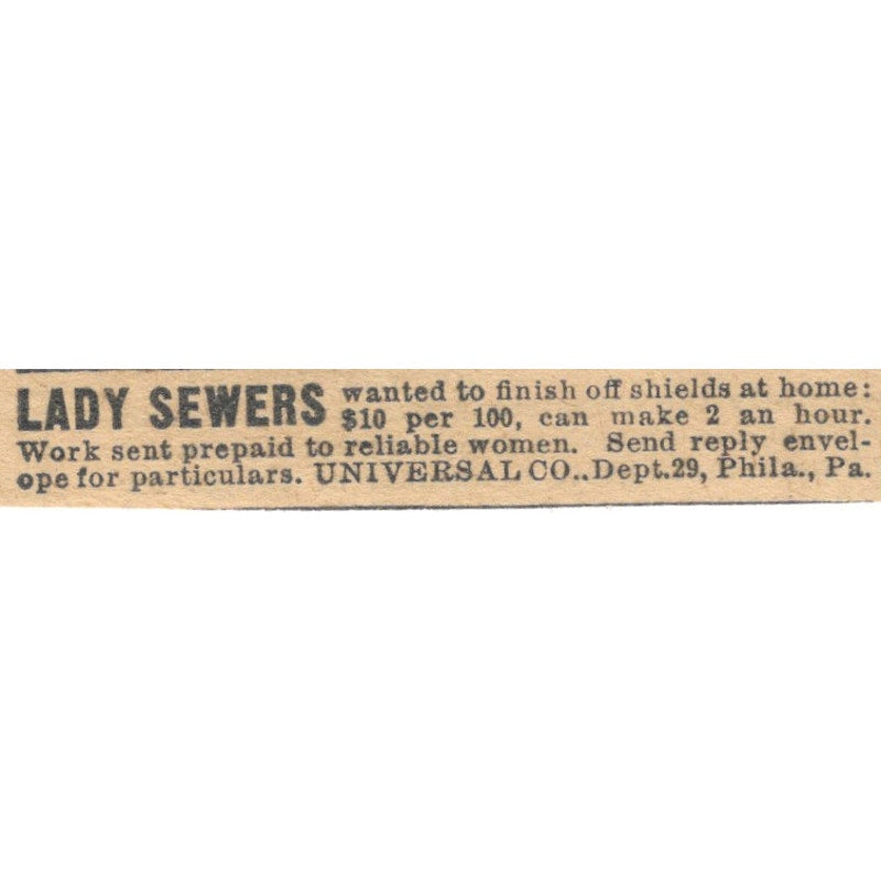 Lady Sewers Universal Co Philadelphia PA 1910 Magazine Ad AF1-SS8