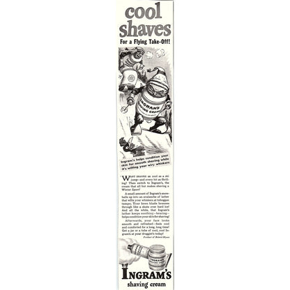 Cool Shaves Ingram's Shaving Cream Bristol-Myers 1943 WWII Magazine Ad AG4-M4