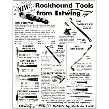 Estwing Mfg Co Rockhound Tools Rockford IL 1971 Magazine Ad D23