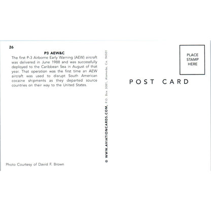 P3 AEW&C Early Warning Aircraft Vintage Postcard PC19