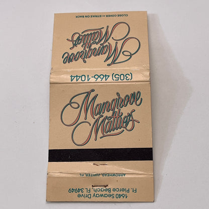 Mangrove Matties Pierce Beach Florida Vintage Matchbook Cover TB6-MB1-9