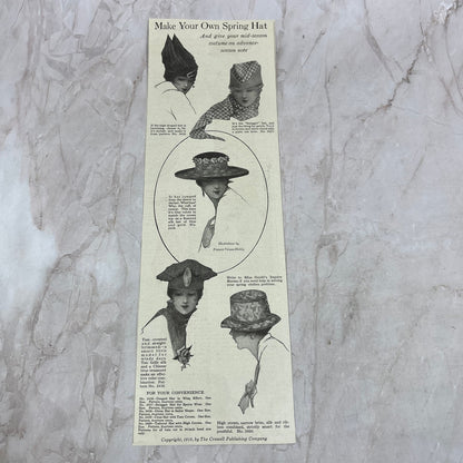 Make Your Own Spring Hat 1918 Magazine Ad FL6-10