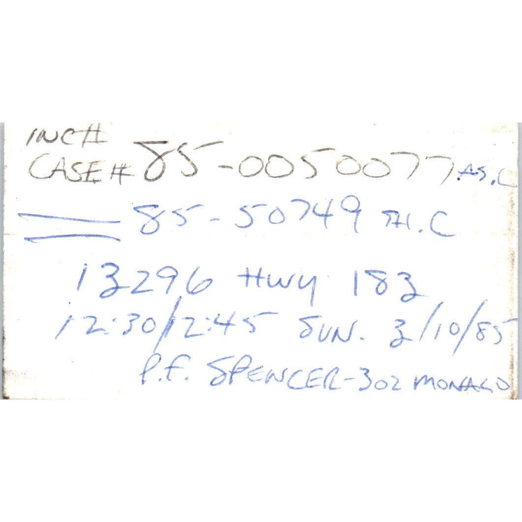 Austin Police Department Sgt Bob Mauldin Austin TX Vintage Business Card SD4-B2