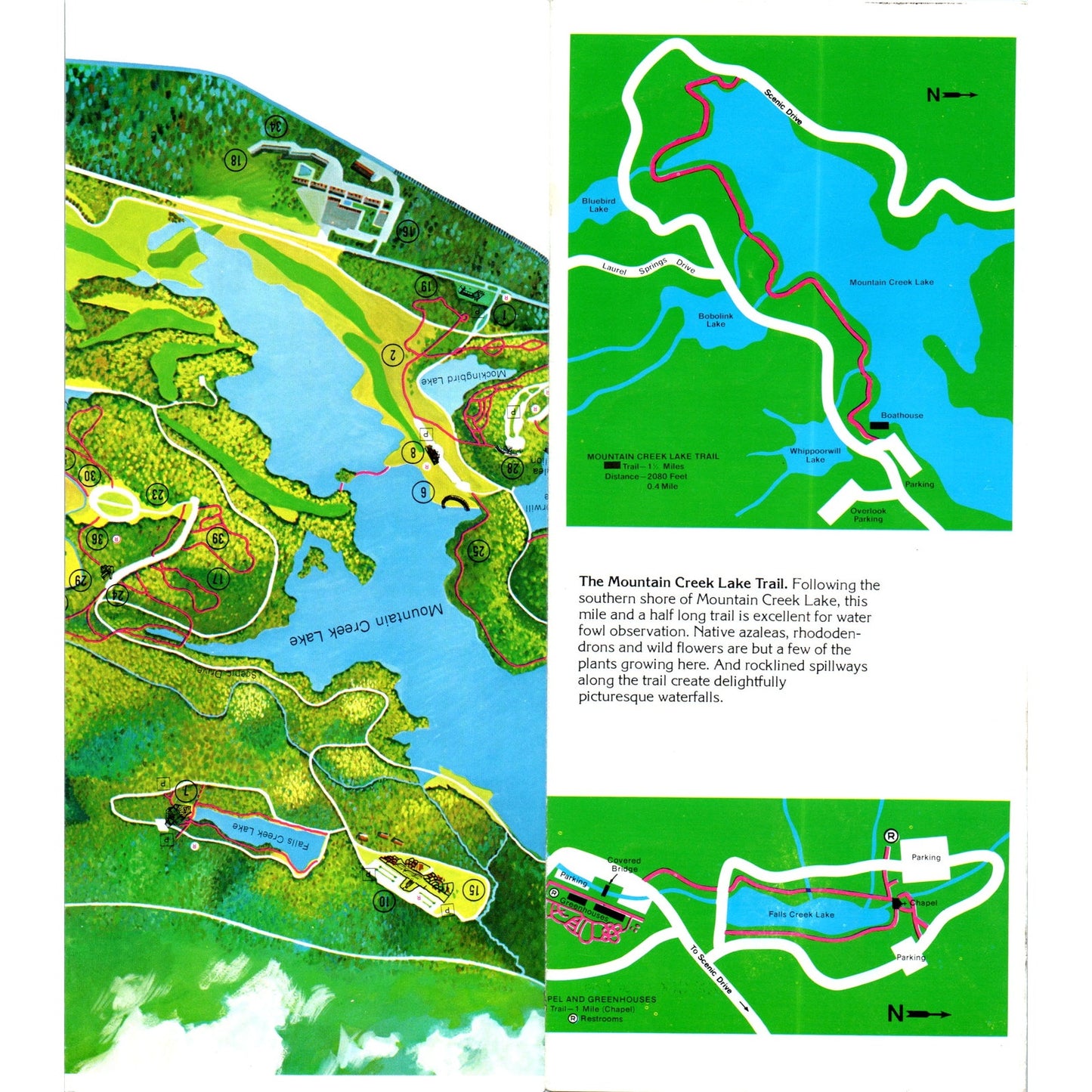 Vintage Callaway Gardens Map and Walking Guide Pine Mountain GA Brochure H5-5