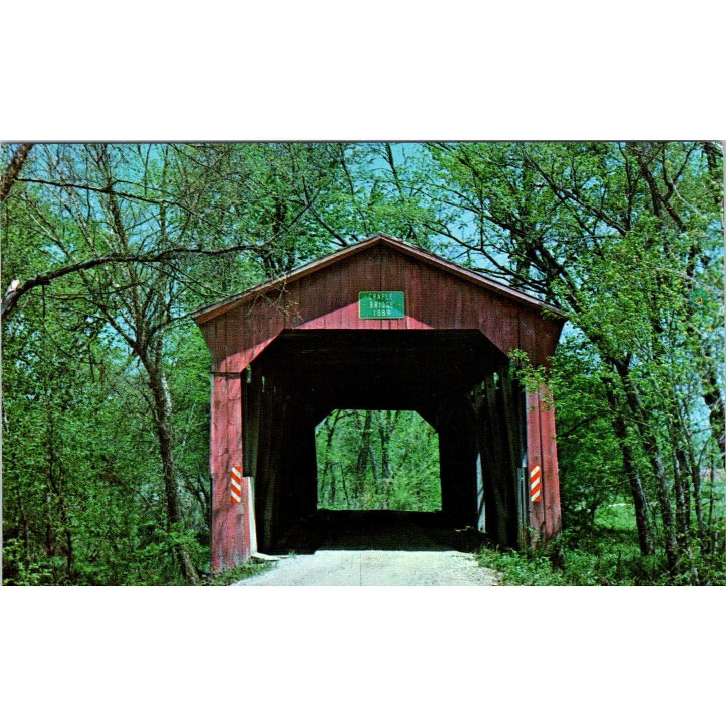 Craple Bridge 14-67-14 Putnam County IN Vintage Covered Bridge Postcard PD1