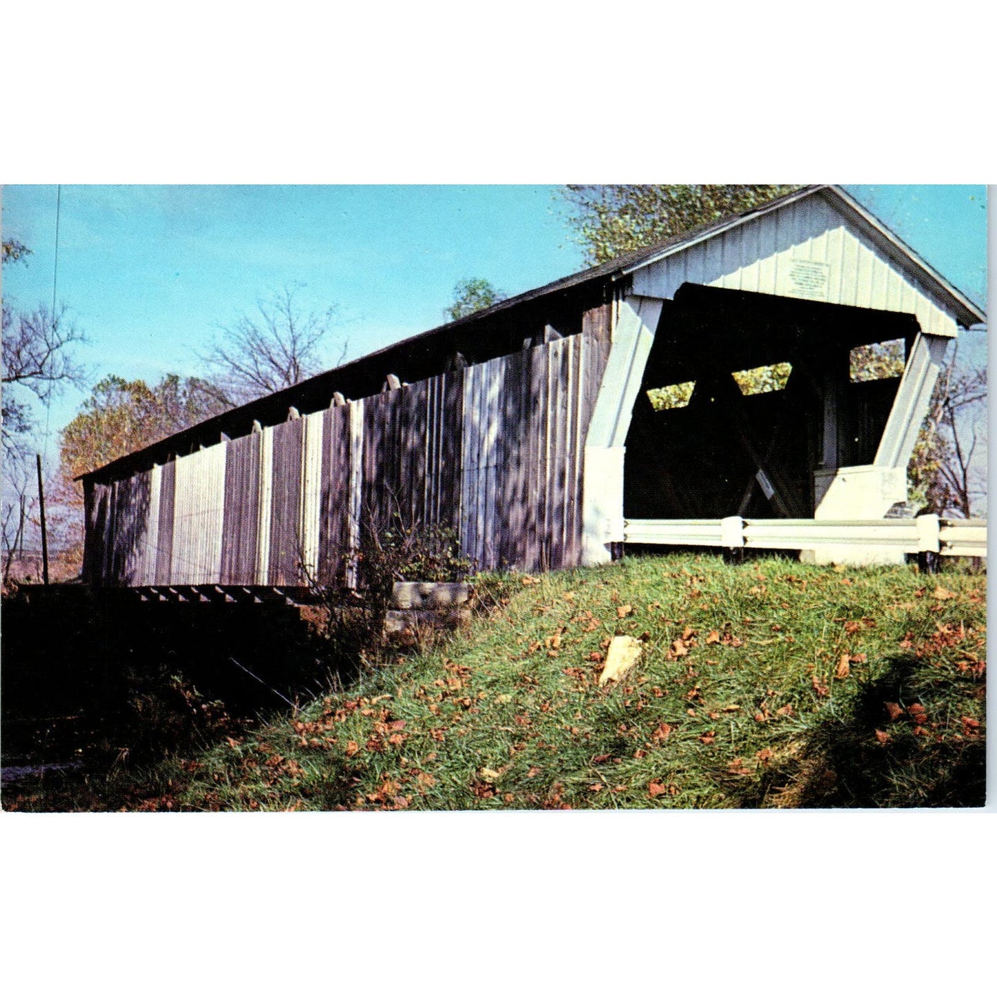 Franklin County 3 Walnut Creek Canal Winchester OH Covered Bridge Postcard PC14