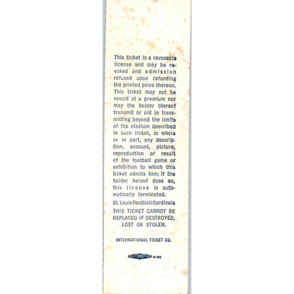 c1980 NFL St. Louis Cardinals NFC Championship Game Phantom Ticket Stub AD7