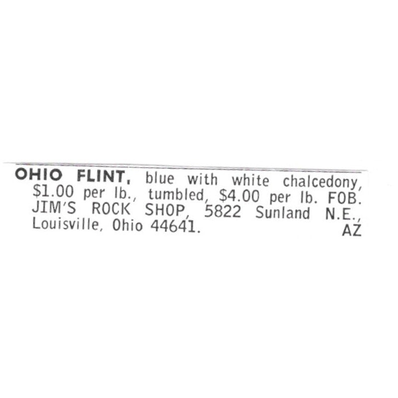 Jim's Rock Shop Ohio Flint Louisville OH 1972 Ad AF8-S14