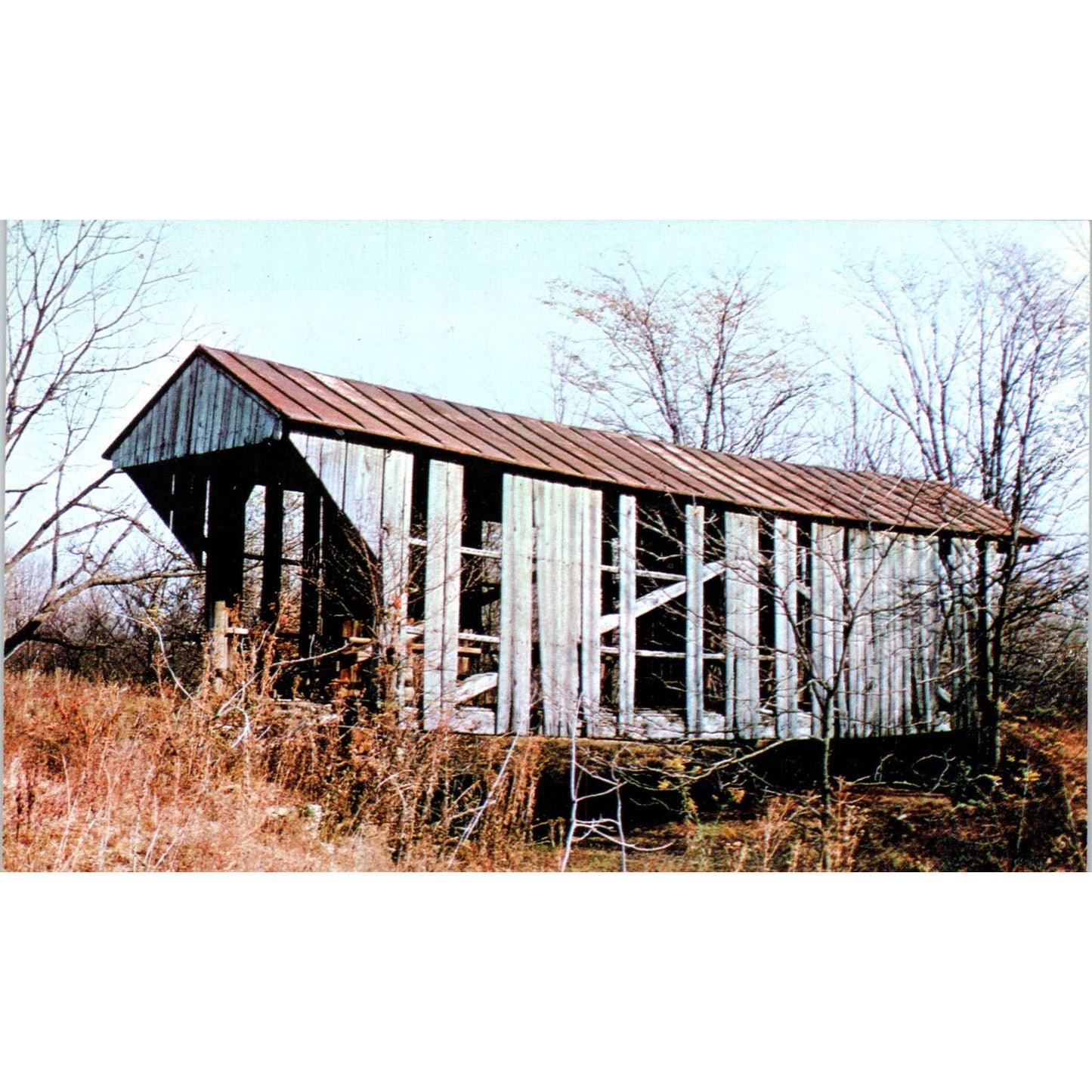 Barger Farm Omega Pike Waverly Ohio Covered Bridge Postcard PC1