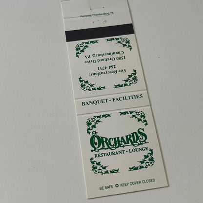 Orchard's Restaurant Lounge Chambersburg PA Vintage Matchbook Cover TB6-MB2-5