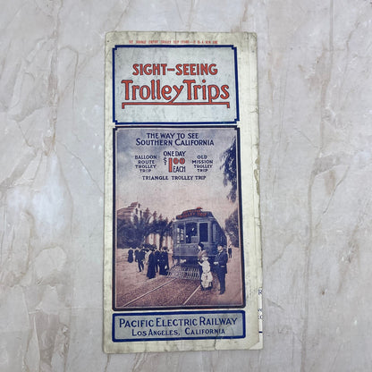 1912 Pacific Electric Railway CA Sight-Seeing Trolley Trips Brochure TI8-S3