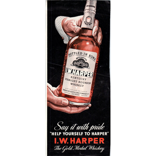 I.W. Harper Kentucky Straight Bourbon Whiskey Vintage Magazine Ad D18