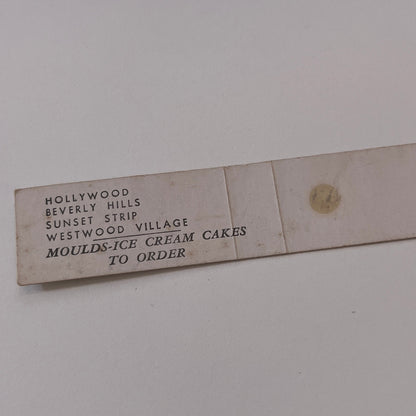 Wil Wright's Ice Cream & Candy Los Angeles CA Vintage Matchbook TB6-MB2-9