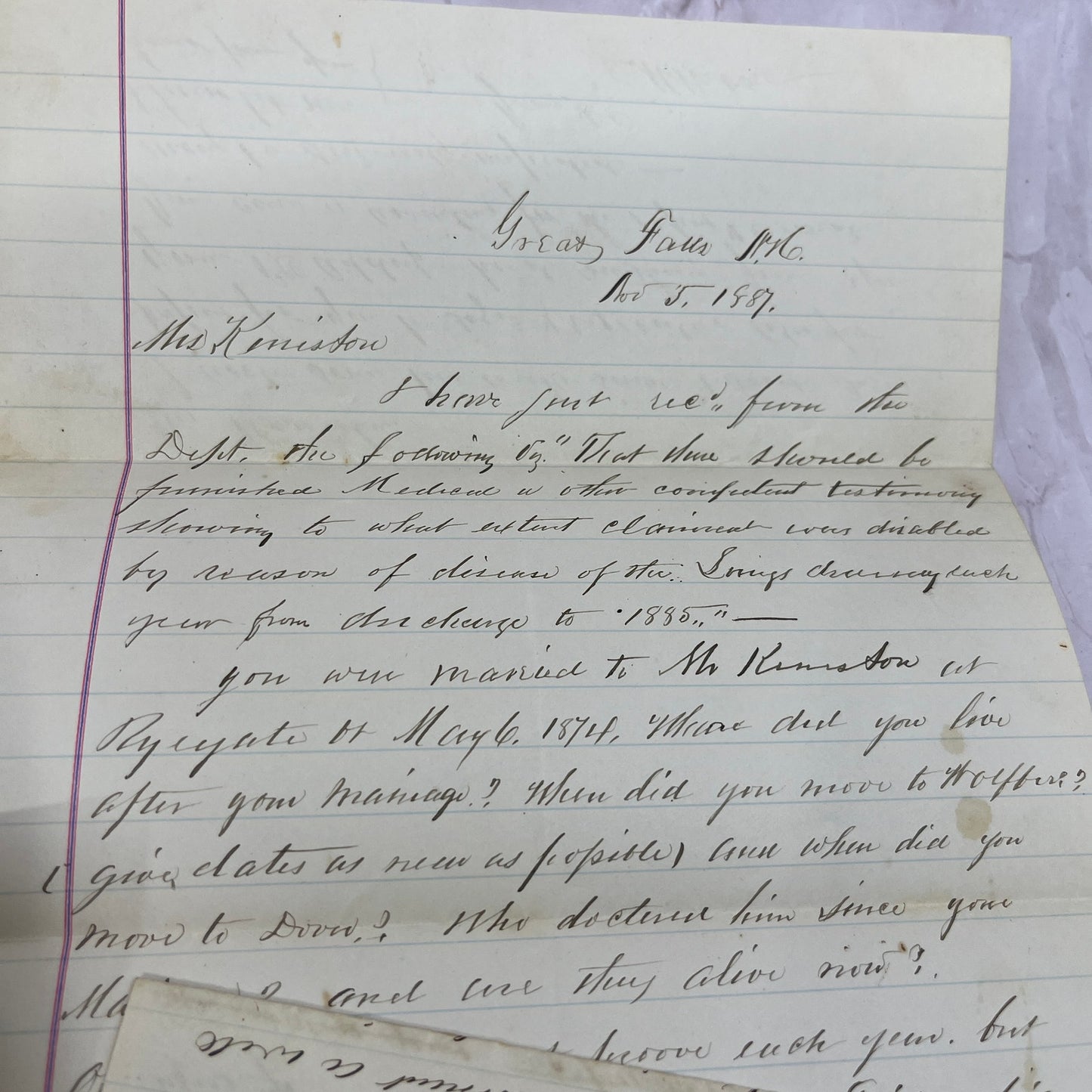 1880s-90s Lot of Letters, Documents of Louisa A Keniston Groton Dover NH ML1-7