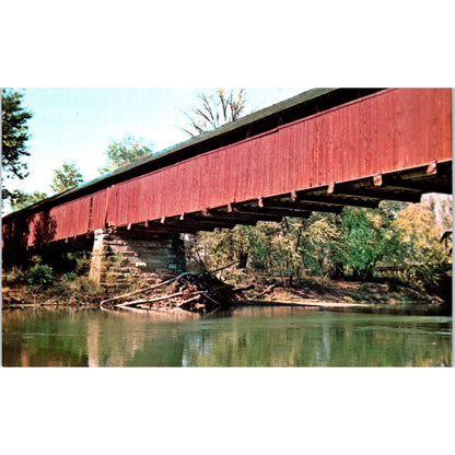 Bell's Ford Bridge Jackson County Indiana Covered Bridge Postcard PB11