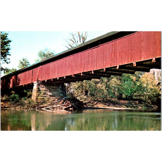 Bell's Ford Bridge Jackson County Indiana Covered Bridge Postcard PB11