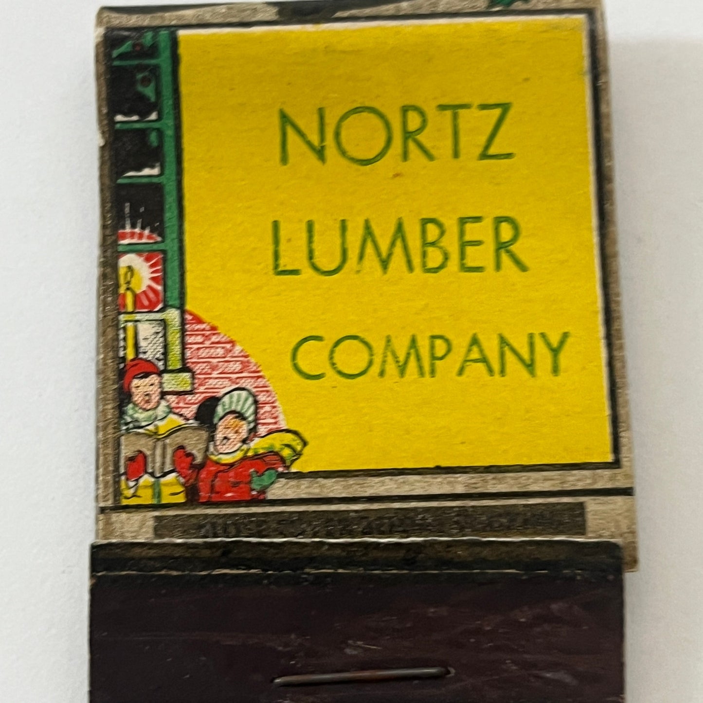 Nortz Lumber Company - Christmas Carolers Vintage Matchbook Cover TB6-MB1-4