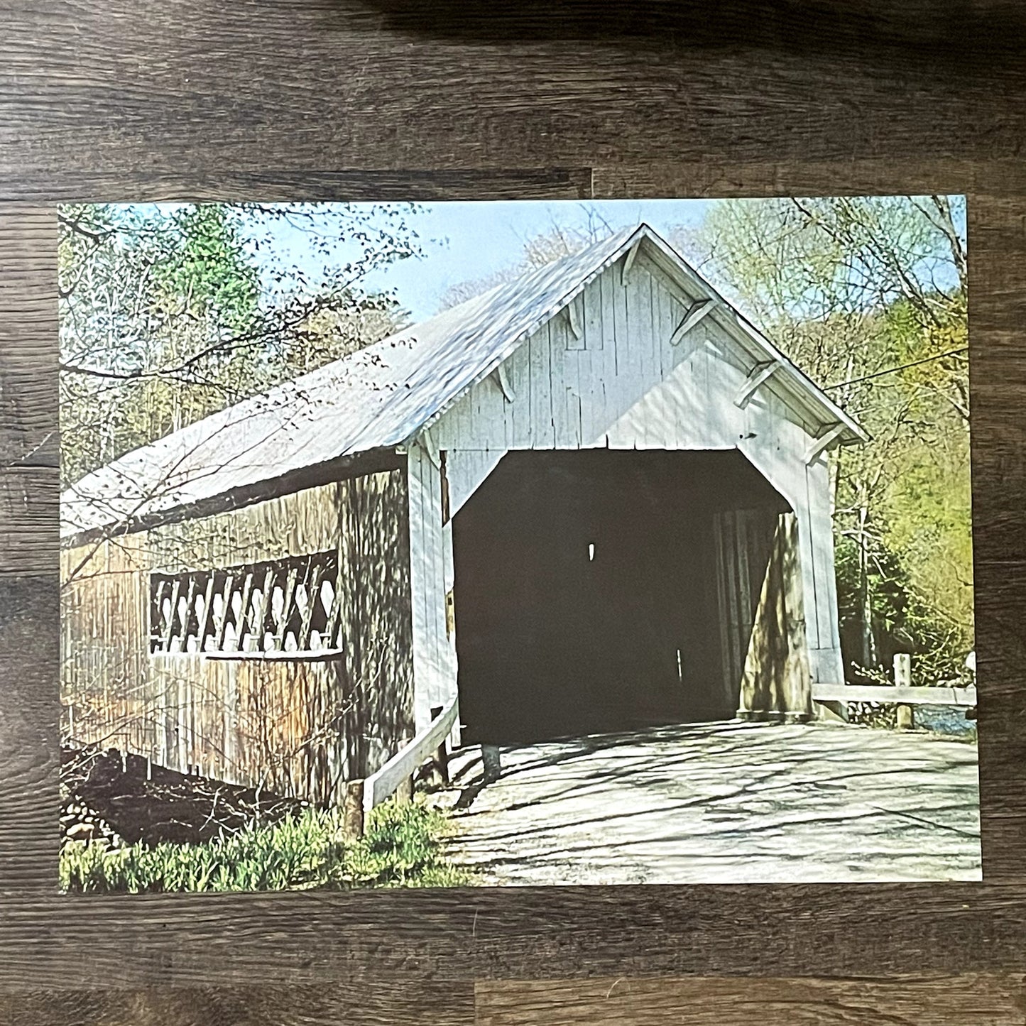 Front View of a Covered Bridge - Williamsville, Vermont Vtg Art Print 12x16 V11