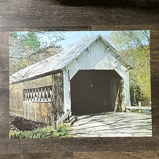 Front View of a Covered Bridge - Williamsville, Vermont Vtg Art Print 12x16 V11