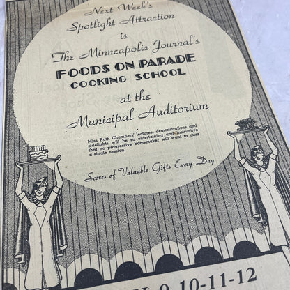 Foods on Parade Cooking School Municipal Auditorium 8x10 1935 Mpls MN Ad FL6-8