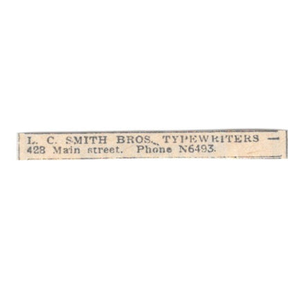 L.C. Smith Bros Typewriters 428 Main Street Winnipeg 1920 Ad AG2-S13