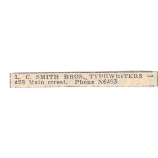 L.C. Smith Bros Typewriters 428 Main Street Winnipeg 1920 Ad AG2-S13