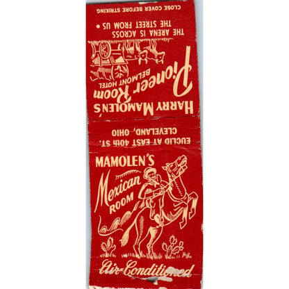 Mamolen's Mexican Room Cleveland OH Vintage Matchbook Cover SF4-Y4