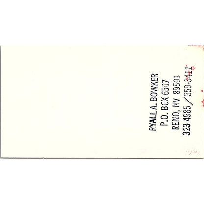 Vote Ryall A. Bowker For Governor Republican Vintage Business Card SF3-B3