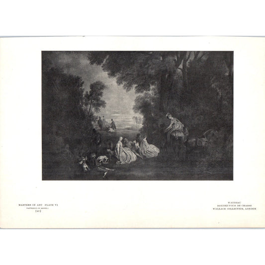 Rendez-Vous De Chasse - Watteau c1905 Art Print D13