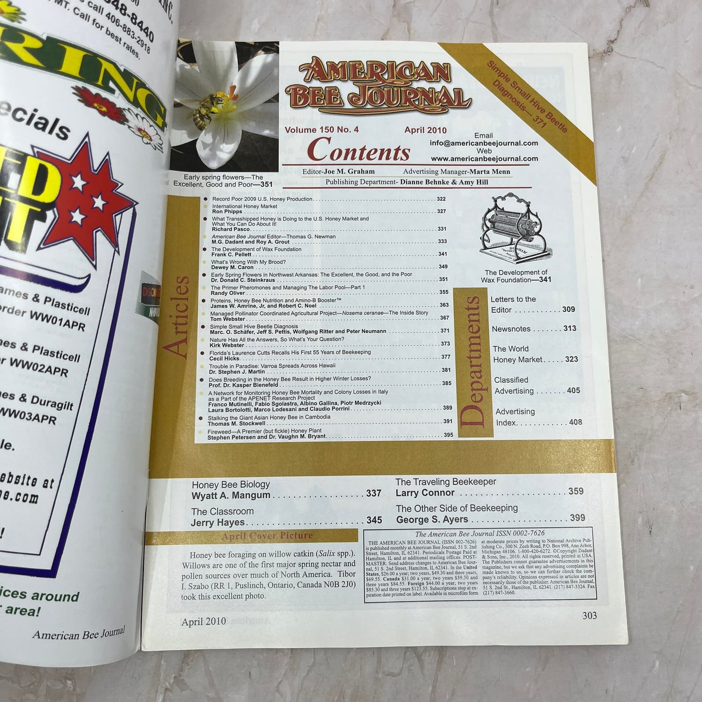 2010 April - American Bee Journal Magazine - Bees Beekeeping Honey M9