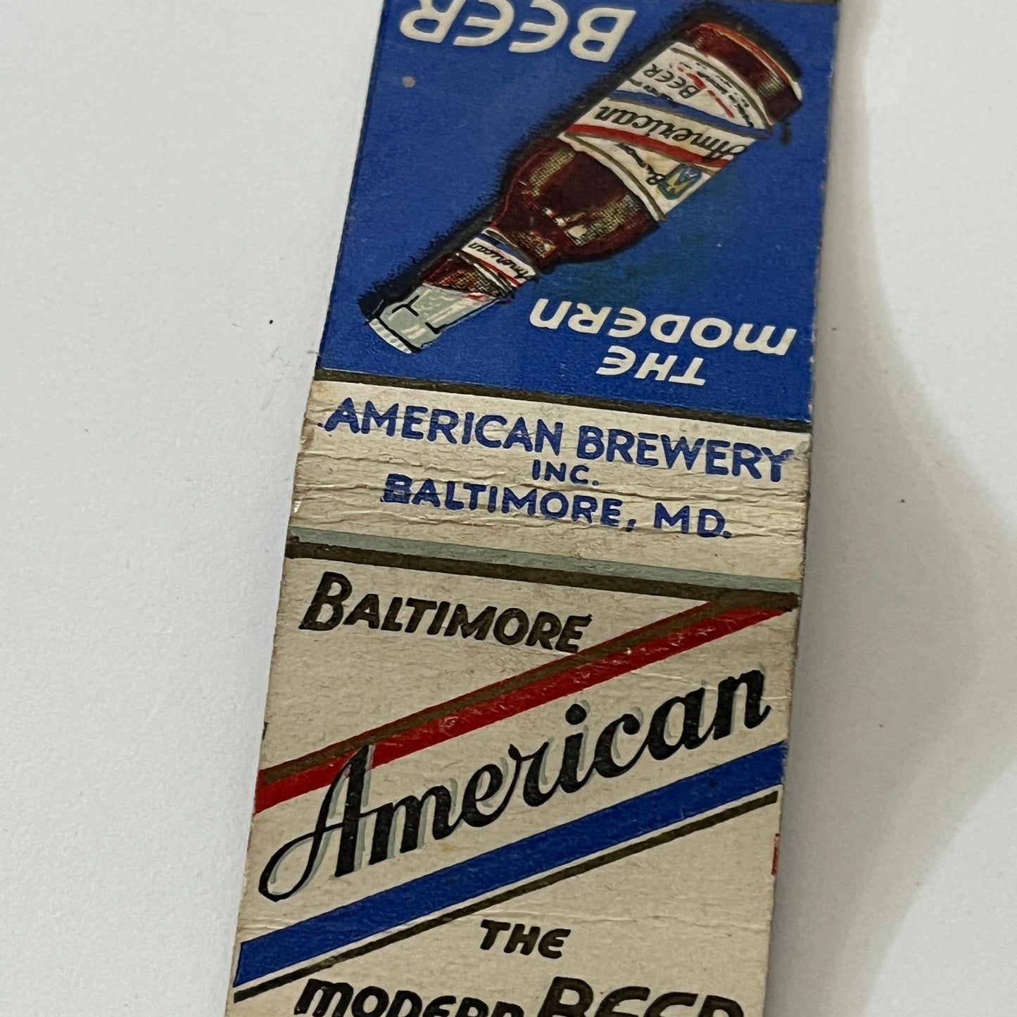 Baltimore American Brewery Inc Vintage Matchbook Cover TB6-MB1-13