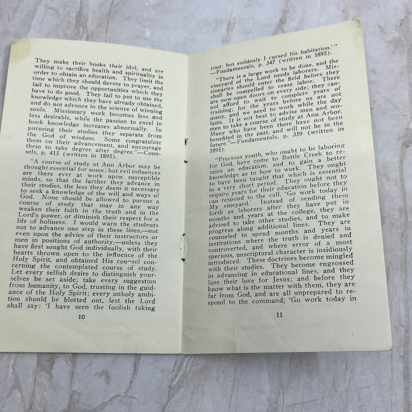 c1920 Tract Separation from World in Education Washington College Press TG9-E1