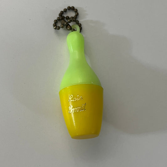 Vintage Celluloid Purse Mini Rain Bonnet Bowling Pin Keychain TK3
