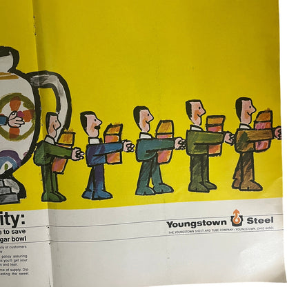 Youngstown Steel Pop Art Saul Mandel Ad Youngstown OH Fold Out 1967 Ad SI7