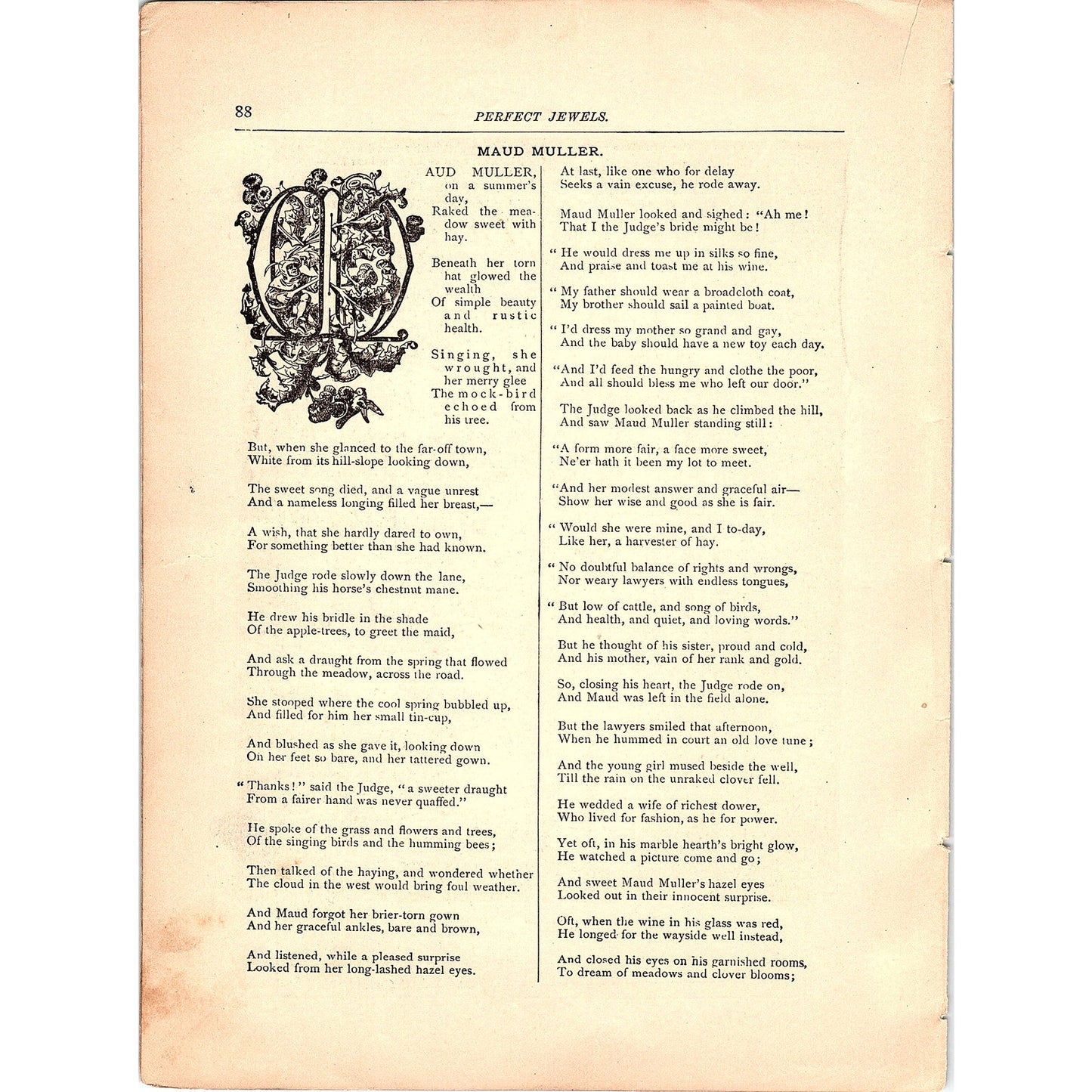 Maud Muller John Greenleaf Whittier 2 Pages 1884 Poem TA5-CJ-4