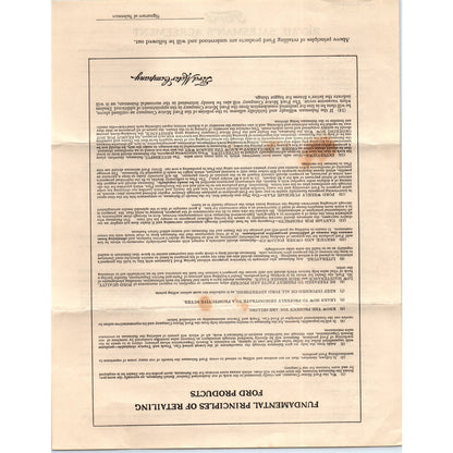 1920s Ford Motor Company Retail Salesman's Agreement Form Blank AD8-R7
