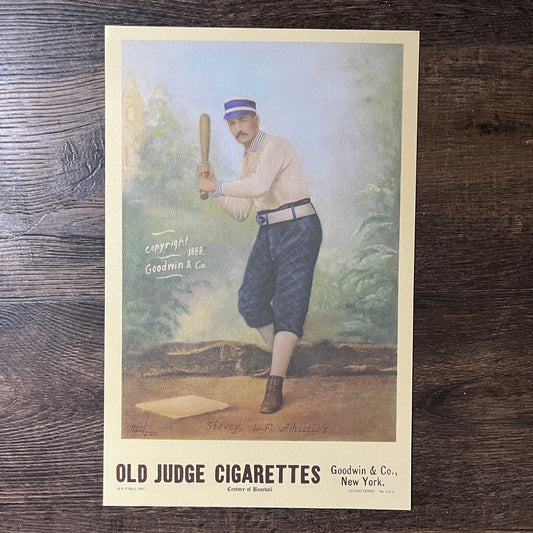 Stovey Left Field Athletics Old Judge Century of Baseball 1987 Poster V14-1