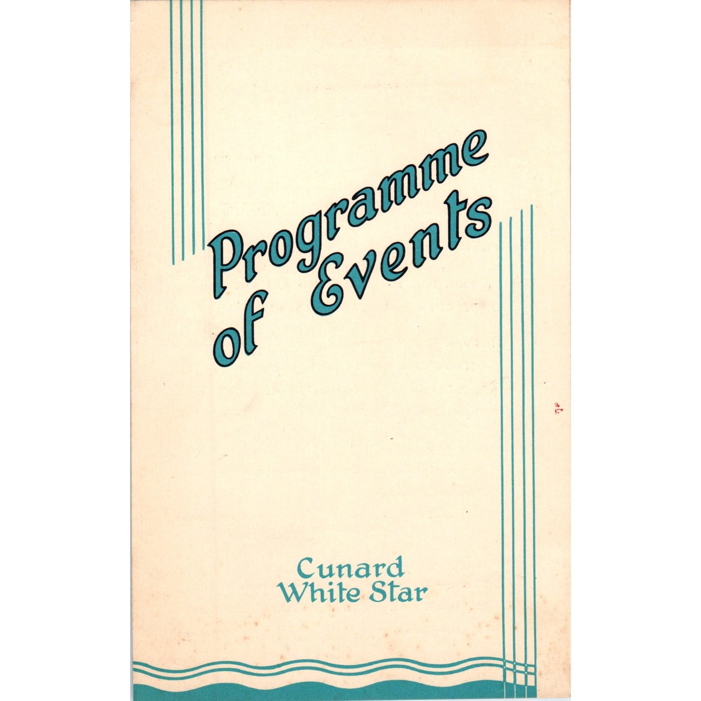 1937 Cunard White Star R.M.S. Carinthia Program of Events AD8-R3