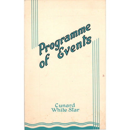 1937 Cunard White Star R.M.S. Carinthia Program of Events AD8-R3