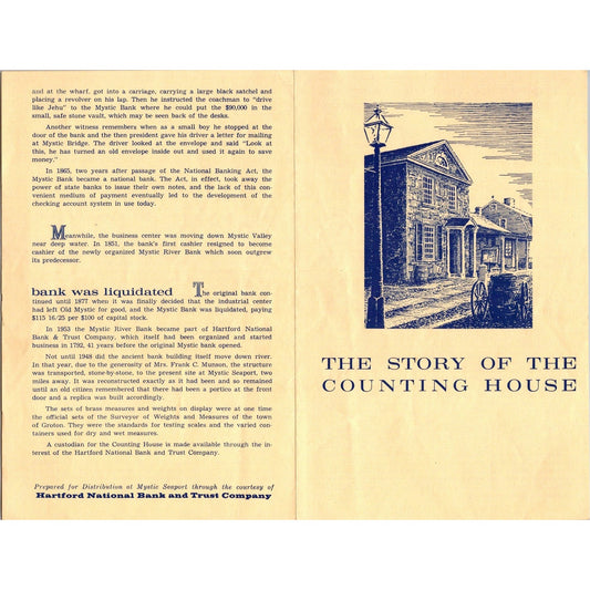 The Story of the Counting House Mystic CT Vintage c1970 Travel Brochure SAI1-2