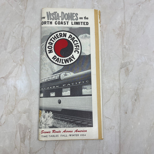 1954 Fall-Winter Northern Pacific Railway North Coast Ltd Timetables L4-3