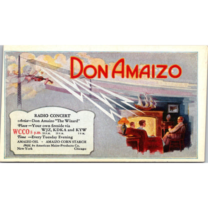 Don Amaizo Radio Concert WCCO Antique Blotter Card AJ5-H3