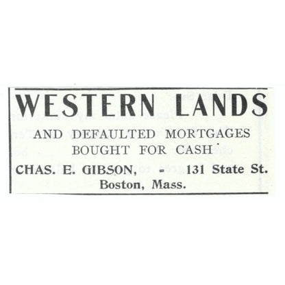 Western Lands Chas. E. Gibson Boston MA 1903 Magazine Ad AF7-SS2