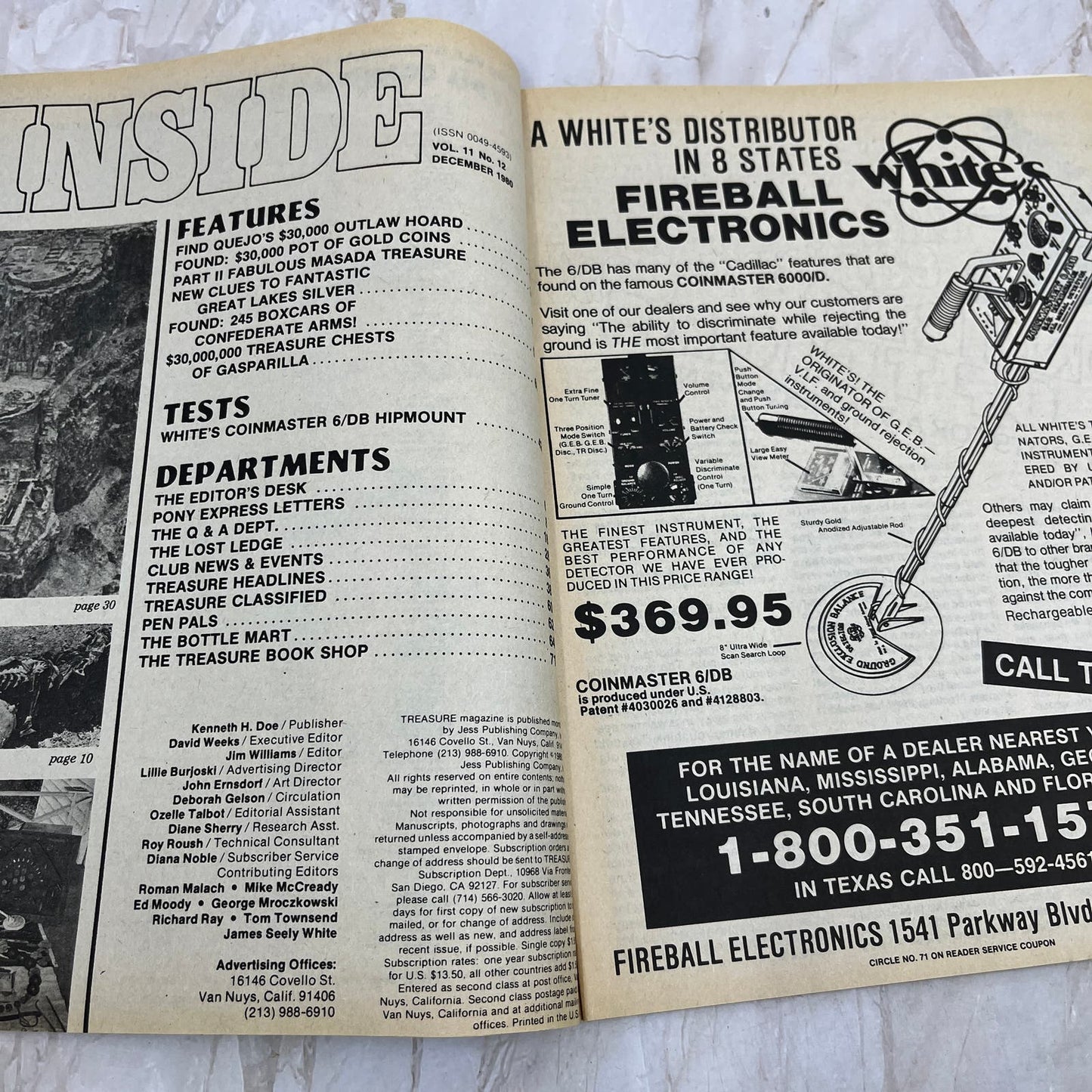 1980 Dec - Treasure Magazine - Treasure Hunting Metal Detecting Gold Coins M10