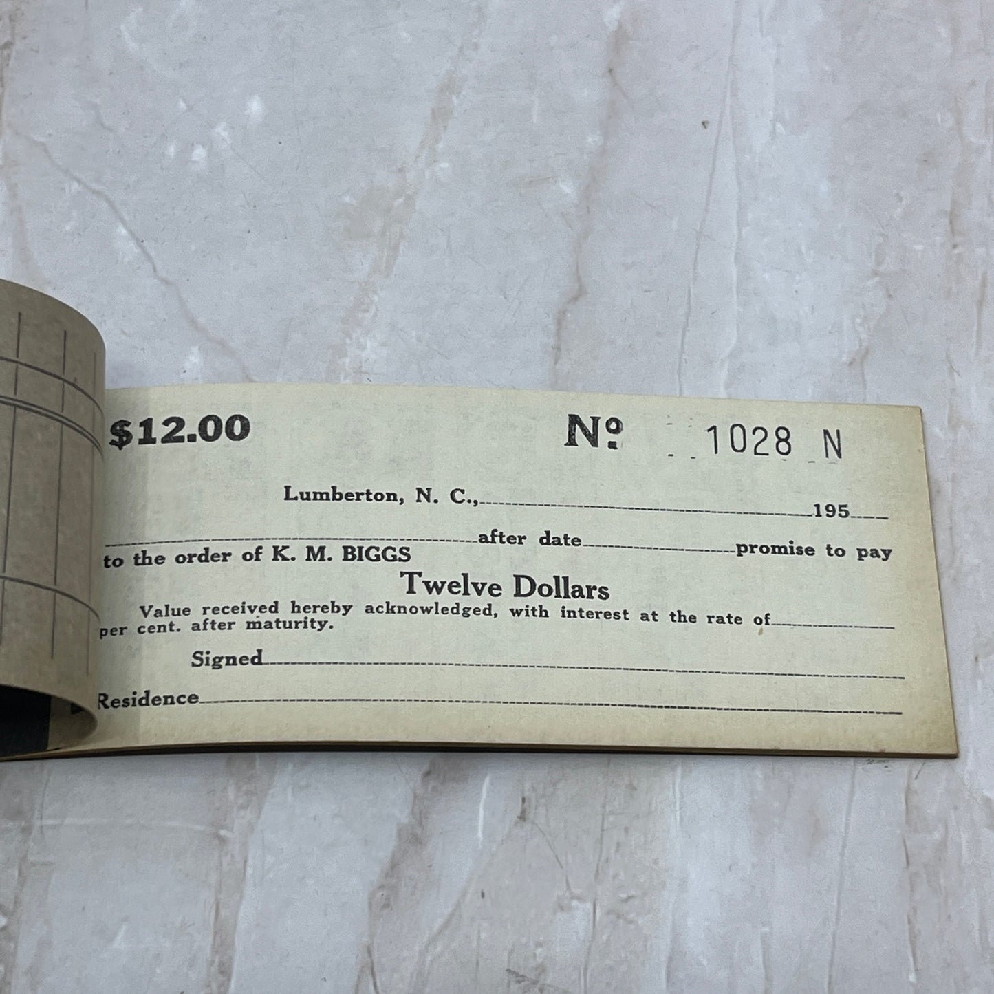 1950s K.M. Biggs Lumberton NC Coupon Booklet P9-2