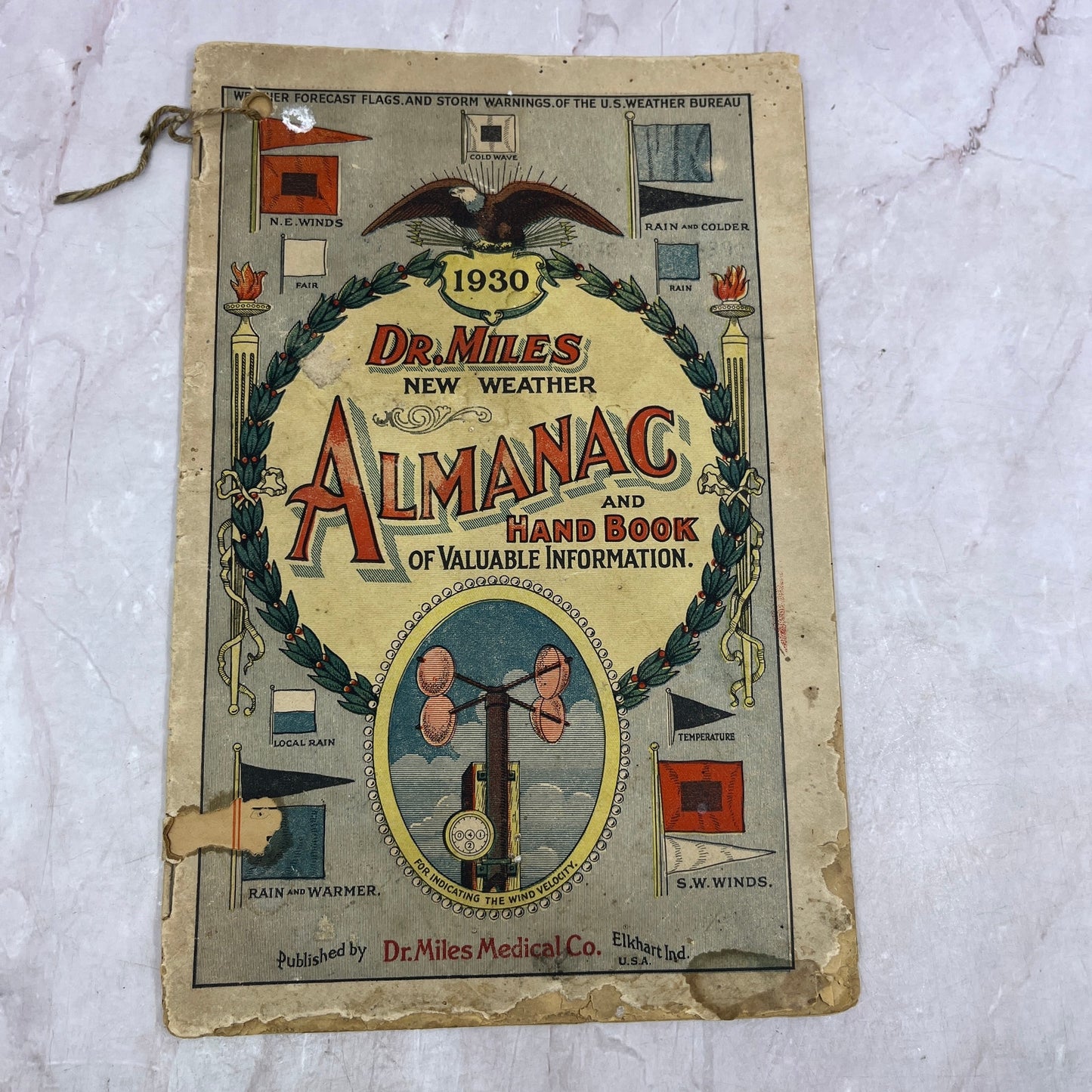 1930 Dr. Miles New Weather Almanac Elkhart Indiana TJ5-E1
